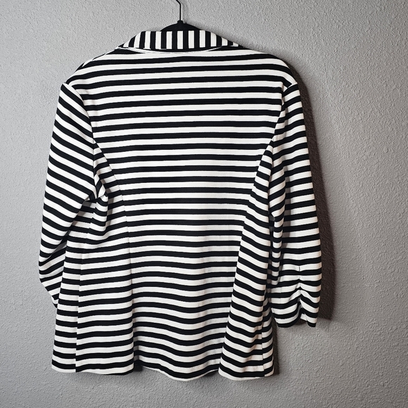 SOHO Apparel Jersey Knit Blazer Womens XL Striped 3/4 Sleeve Ladies Jacket - Picture 9 of 11
